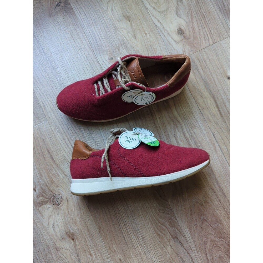 Paul Green Red Wool Sneakers Womens 8 UK 5.5 Lightweight Comfort